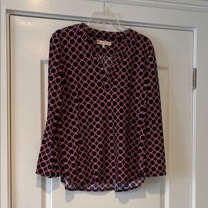 Jude Connally Navy, Pink Orange Geometric Women's Top